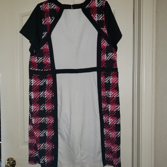 Shelby & Palmer 20W Pencil Dress Color Block Houndstooth - Picture 2 of 3